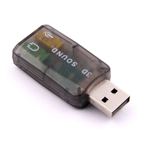 10 unids/lote V5.1 3D USB a 3D Audio USB adaptador de tarjeta de sonido externo 5,1 canales sonido micrófono profesional 3,5mm entrada ► Foto 1/4
