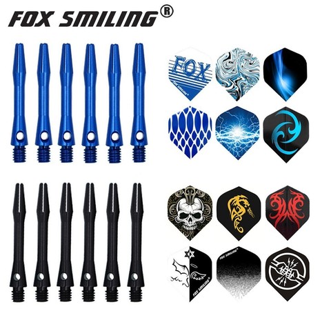 Dardo de aluminio con ejes y Dardos voladores, juego de accesorios para Dardos, hojas, plumas, Dardos, Fox Smiling, 35/41mm ► Foto 1/6