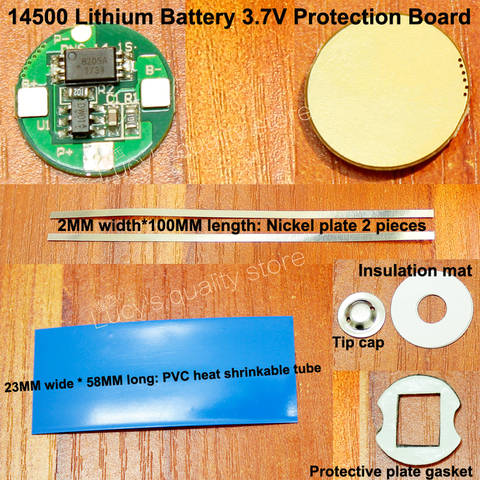 Placa de protección de batería de litio, lote de 10 unidades, 3,7 V, 14500, tablero de protección individual MOS contra sobrecarga ► Foto 1/1
