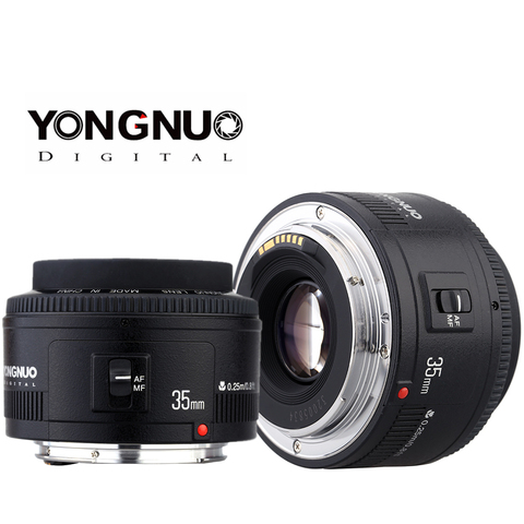 Yongnuo lente de 35mm YN35mm F2.0 lente de ángulo ancho fijo/primer lente de enfoque automático para Canon 600d 60d 5DII 5D 500D 400D 650D 600D 450D ► Foto 1/6