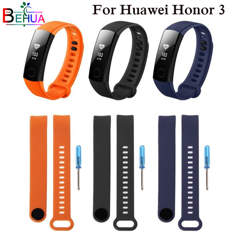 Correa de silicona deportiva para Huawei Honor Band 3, repuesto de pulsera inteligente, correa de ajuste para honor Band 3 con herramienta de reparación ► Foto 1/6