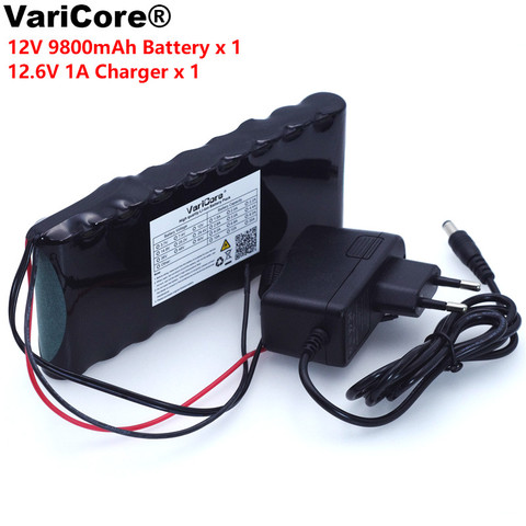 VariCore-batería recargable de 12 v, 9,8 Ah, 9800mAh, 18650, placa de protección de 12 V, batería de Monitor CCTV + cargador de 12,6 V 1A ► Foto 1/5