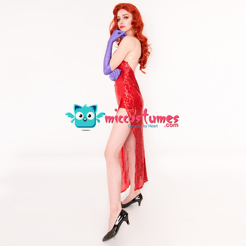 Vestido Rojo de conejo Jessica, disfraz de Cosplay ► Foto 1/3