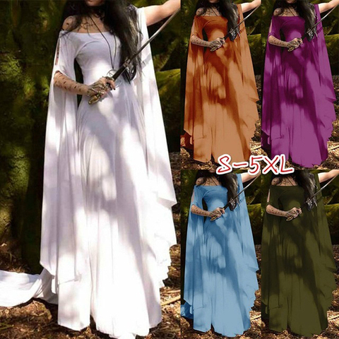 Verano de las mujeres Medieval vestido de hadas vestido de encaje de bohemio gitano vestido Tribal tamaño S-5XL envío gratis ► Foto 1/6