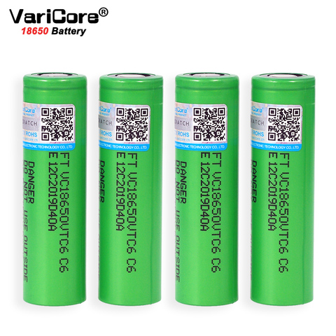 VariCore-Batería de iones de litio VTC6, 3,7 V, 3000mAh, 18650, 20A, descarga, 18650VTC6, linterna, caja de almacenamiento ► Foto 1/6