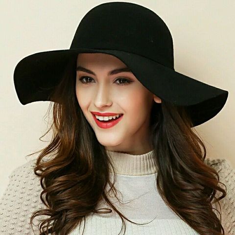 (13 colores) alta calidad 100% lana moda nuevo Vintage mujer señoras ala ancha y flexible lana fieltro Fedora Cloche sombrero ► Foto 1/6