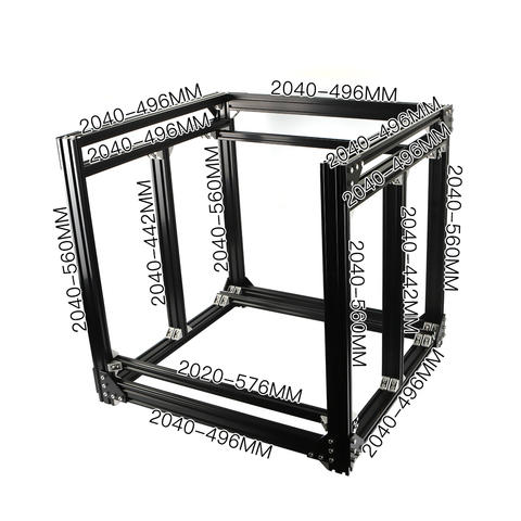 BLV-Marco de extrusión de aluminio para impresora 3D mgn Cube Kit completo de tuercas, esquina de soporte de tornillo para bricolaje CR10 Z, altura de 365mm ► Foto 1/6