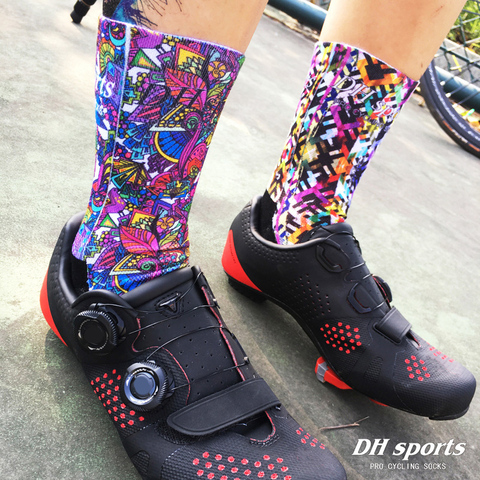 DH deportes Marca profesional ciclismo calcetines proteger pies coloridos impresión Deporte Calcetines alta calidad bicicleta correr calcetín ► Foto 1/6