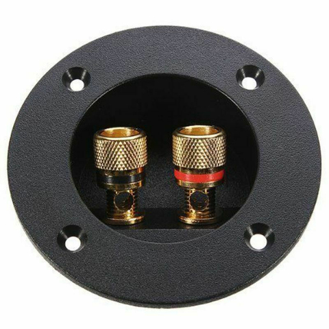 2 uds DIY HIFI estéreo para coche 2 altavoz Subwoofer caja Terminal taza redonda conector vinculantes puesto tapones Banana de 4mm ► Foto 1/6