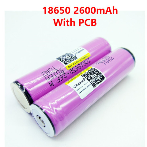 2 unids protegido LiitoKala para 18650 de 2600 mAh de la batería icr18650-26fm original 3,7 V batería recargable para linterna ► Foto 1/3