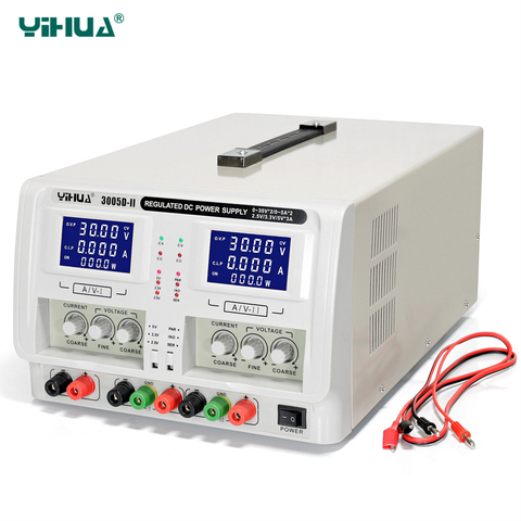 YIHUA-regulador 3005D-II para laboratorio, fuente de alimentación CC de doble canal, Triple salida, reguladores de voltaje de 30V 5A, ajustable ► Foto 1/6