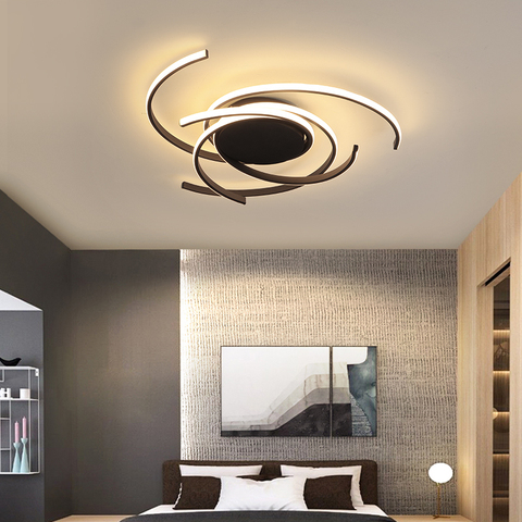 Lámpara Led de acabado blanco y negro para sala de estar, dormitorio, cocina, oficina, AC85-265V ► Foto 1/6