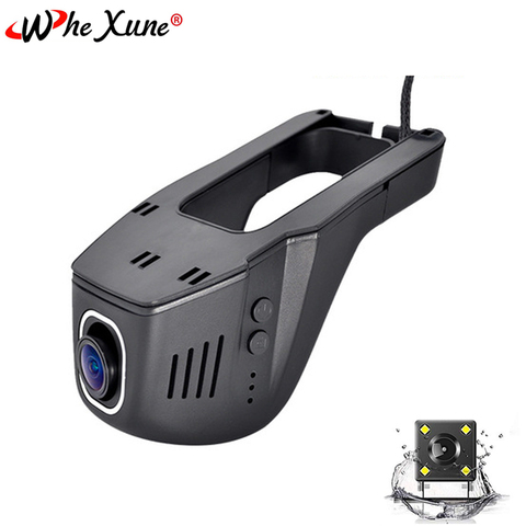 WHEXUNE Novatek Dual de la lente del coche DVR Cámara Full HD 1080P Video grabadora de conducción WiFi inteligente Cámara de salpicadero de monitorización ► Foto 1/6