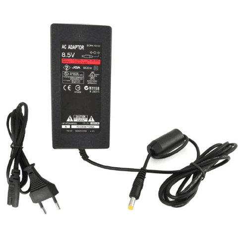 Cable de alimentación de cargador/adaptador de CA para consola PS2 Slim, enchufe europeo, color negro ► Foto 1/2