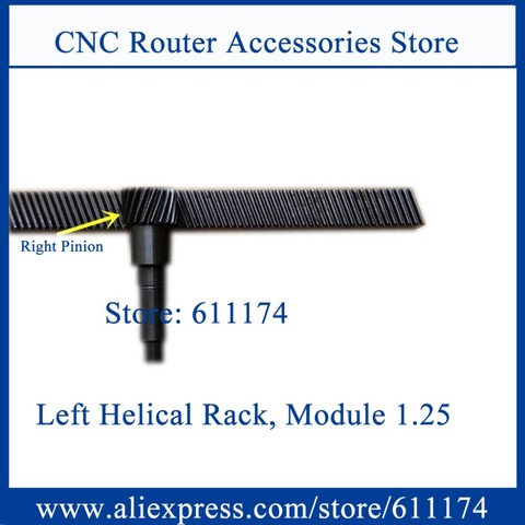 Estante de engranajes helicoidales de alta precisión, Piñón y piñón con mango izquierdo, módulo de engranajes helicoidales, tamaño 1,25, 22x25x670mm, máquina cnc, estante helicoidal ► Foto 1/1
