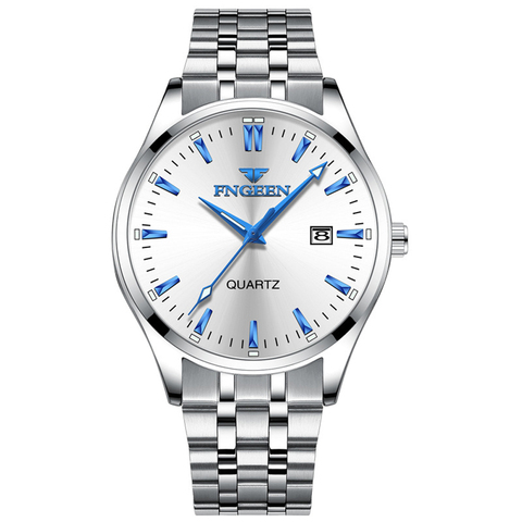 FNGEEN-Reloj de pulsera de lujo para hombre, de acero, resistente al agua, con fecha, sencillo, 2022 ► Foto 1/6