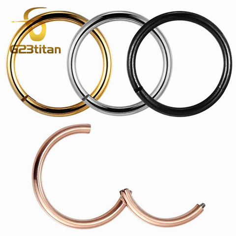 G23titan Color oro rosa anillos del septo G23 titanio abierto pendientes pequeños mujeres hombres oreja Piercing, joya para la nariz ► Foto 1/6