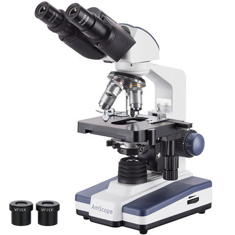 AmScope 40X-2500X LED, microscopio Binocular compuesto de laboratorio con 3D-Stage B120C ► Foto 1/6