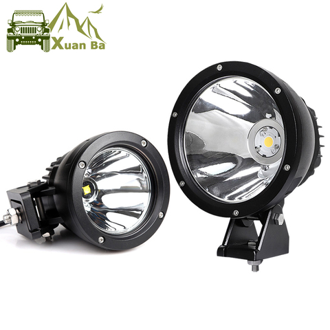 Luz Led de trabajo de 7 pulgadas, 50W, 12V, 24V, AVT, todoterreno, 4x4, camiones, faros de motocicleta, focos de conducción de trabajo, 2 uds. ► Foto 1/6