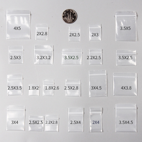 100 Uds Mini Zip lock bolsas de plástico pequeñas con cremallera bolsa Ziplock Pill Packaging bolsas más tamaño ► Foto 1/6