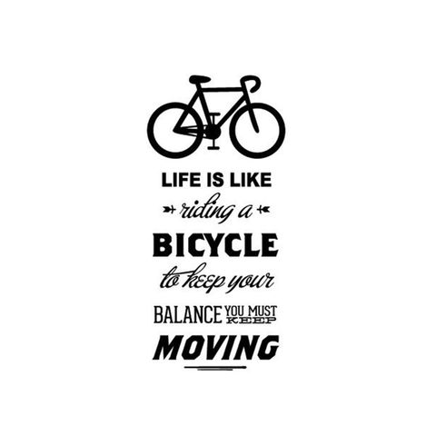 Life Is Like Riding A Bike-adhesivo de bicicleta para pared, palabras de ciclismo, vinilo, calcomanía artística para pared, Mural, decoración del hogar ► Foto 1/1