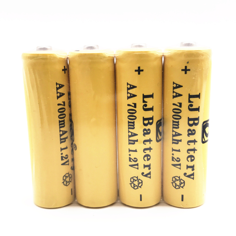 4 pilas AA recargables de 700mAh y 1,2 V de calidad, NI-CD de batería recargable de 1,2 V y 2A, 500 veces ► Foto 1/1