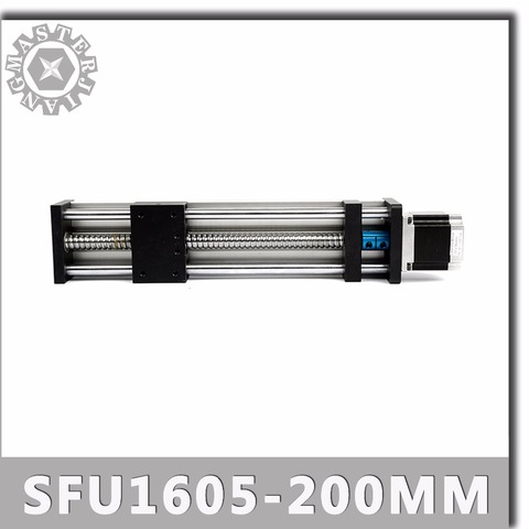 SFU1605-200mm rieles de guía lineal de Etapa A, sistema de actuador lineal, mesa de módulos, 200mm de longitud de viaje, guía CNC SFU1605 ► Foto 1/1