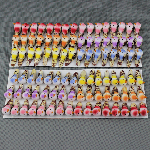48 unids colorido espuma Aves artesanía para la boda inicio Festival decoración DIY scrapbook 1.2*2.6 cm ► Foto 1/6