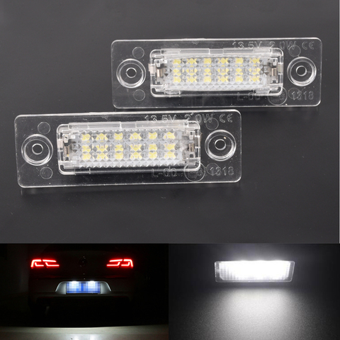 2 uds LED para matrícula de coche luces para VW Passat para Caddy MK3 Golf Puig Jetta MK5 para Touran Transpiarter T5 ► Foto 1/6