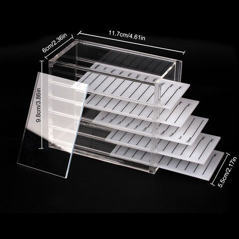 Caja de almacenamiento para extensiones de pestañas 5 capas, organizador acrílico, soporte para Pallet, injerto de pestañas, transparente, almacenamiento de pestañas, herramientas de maquillaje ► Foto 1/6