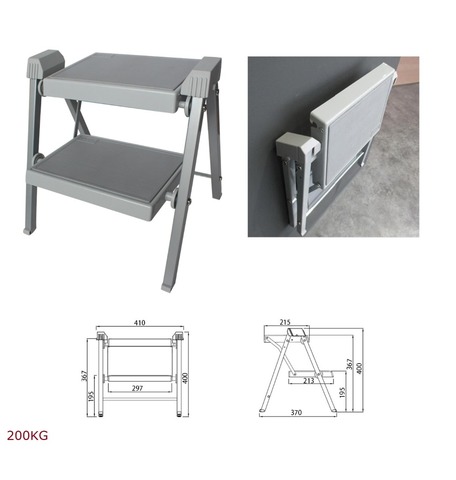 Taburete plegable de dos pasos de cocina de 200 kg con Pedal de fácil almacenamiento ► Foto 1/1