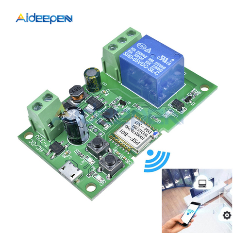 DC 5V 12V eWelink WiFi inteligente interruptor módulo de relé temporizador de Control remoto inalámbrico empujando/Auto-Módulo de bloqueo inteligente de Google ► Foto 1/6