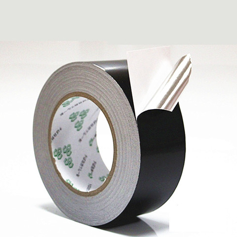 Negro cinta de papel de aluminio a prueba de agua anti-envejecimiento resistente de alta temperatura blindaje cinta de aluminio 50 metros ► Foto 1/1