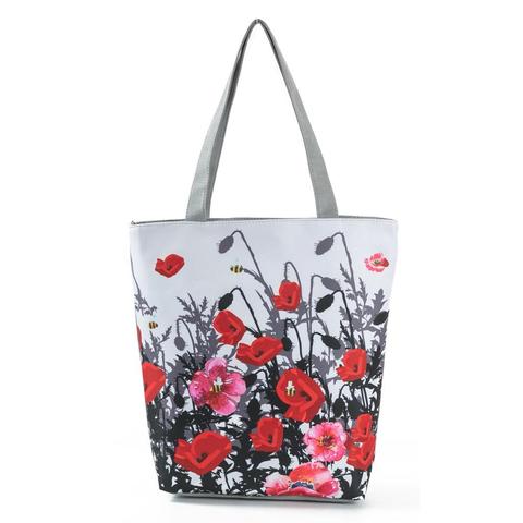 Miyahouse-Bolso de mano con estampado Floral para mujer, bandolera de lona para playa, de uso diario, de compras ► Foto 1/6