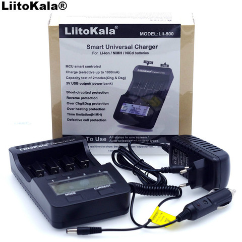 Nueva Liitokala lii500 Inteligente LCD Universal de LI-ion NiMh AA AAA 10440 14500 16340 17335 17500 18490 17670 18650 Cargador de Batería ► Foto 1/6