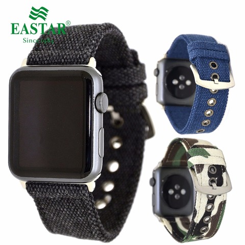 Eastar Nylon camuflaje banda correa de la venda de reloj para Apple Watch 5 SERIE DE gomillas/4/3/2/1 pulsera deporte 42mm 38mm iwatch banda ► Foto 1/6