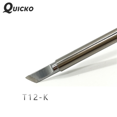 Quicko t12-k forma Serie K electrónico soldadura puntas hierro soldadura Herramientas para fx907/9501 mango LED y OLED estación 7 s estaño en fusión ► Foto 1/3