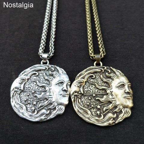 La brujería sol Luna estrella pagana Wicca joyería espiritual collar Vintage hombres mujeres Ouija colgante bruja Dropshipping. Exclusivo. 2022 ► Foto 1/6