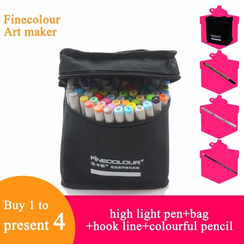 Finecolour EF101, marcador para caligrafía con tinta a base de Alcohol de 160 colores, rotuladores artísticos de doble punta para dibujo ► Foto 1/6