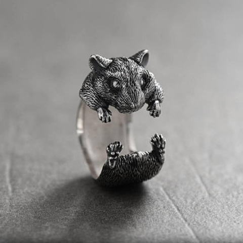 Anillo con diseño de cerdo de Guinea para hámster, joyería Ajustable con diseño de Animal, para ratas y ratones hámster ► Foto 1/3