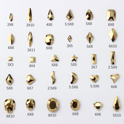 Gran oferta mía arte de color dorado de 31 estilos piedras de cristal fantasía 30/100 Uds para decoración 3D para uñas ► Foto 1/6