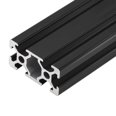 Perfil de aluminio anodizado de estándar europeo negro 2040, longitud de 100-800mm, carril lineal para impresora CNC 3D 1 unidad, ► Foto 1/6