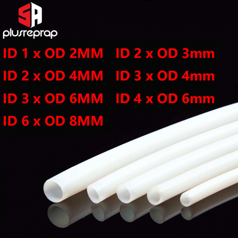 Tubo PTFE de 1 metro, 1mm, 2mm, 3mm, 4mm, 6mm, 8mm para piezas de impresora 3D, tubo Bowden j-head ► Foto 1/6