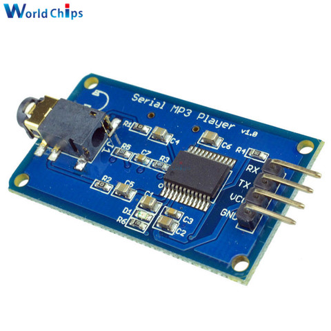 YX5300 UART serie TTL Control MP3 reproductor de música módulo de apoyo MP3/WAV Micro SD/SDHC para Arduino/AVR/ARM/PIC 3,2-5,2 V DC ► Foto 1/6