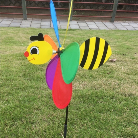1 Uds Nueva Venta 3D Animal grande Molino de abejas viento Spinner Whirligig decoración de patio jardín ► Foto 1/4