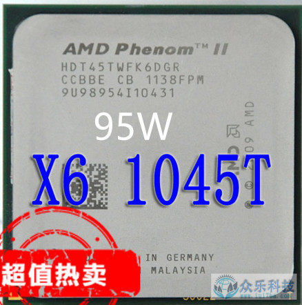 AMD Phenom II X6 1045 T X6 1045 T CPU procesador de seis núcleos 2.7 GHz/6 m/ 95 W socket AM3 AM2 938 pin trabajo envío libre del 100% ► Foto 1/1