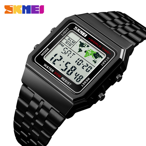 SKMEI lujo reloj para hombre oro Digital relojes de acero inoxidable Relogio Masculino de la marca de fábrica superior Saatler reloj Masculino 1338 ► Foto 1/6