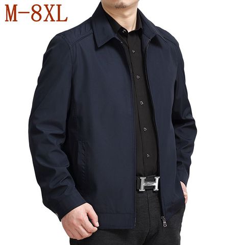 Chaquetas de talla grande para hombre, abrigo de cuello vuelto, alta calidad, informal, con cremallera, 10XL, 8XL, 6XL, primavera y otoño ► Foto 1/6