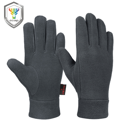 OZERO-guantes de invierno para correr para hombre y mujer, resistentes al viento, térmicos, Polar, reflectantes, gruesos, para mantener el calor, para ciclismo deportivo ► Foto 1/6