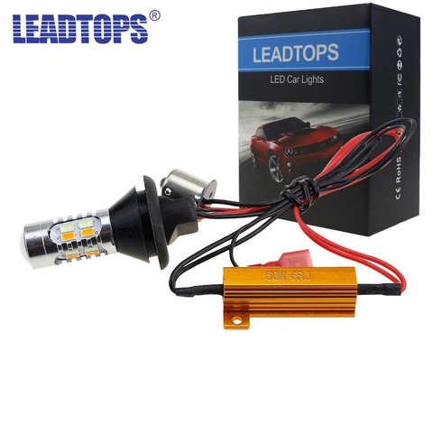 LEADTOPS-luces de circulación diurna LED DRL T20 + 1156, 2 uds., señal de giro lateral, faros de circulación diurna DRL ► Foto 1/6